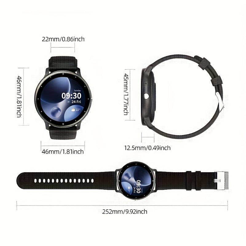 Smartwatch para Mulheres e Homens, Tela Touch de 3,25 cm com Mensagens, Atender/Fazer Chamadas, Monitoramento do Sono, 100+ Modos Esportivos, Pedômetro Desportivo, Alertas Informativas, Compatível iPhone Android Smartbands Fitness Watch Presente Ideal Par