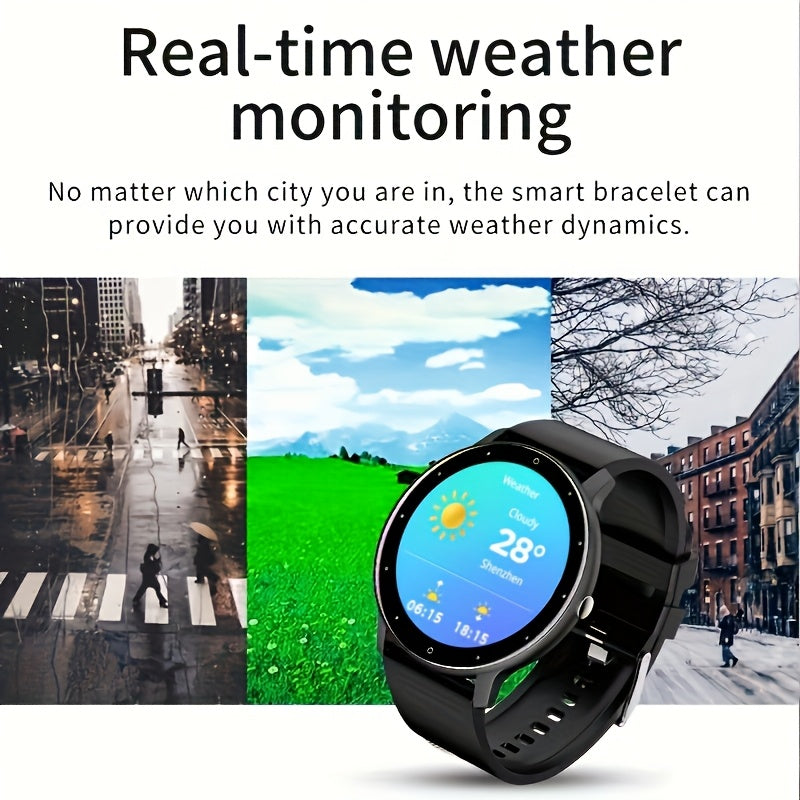 Smartwatch para Mulheres e Homens, Tela Touch de 3,25 cm com Mensagens, Atender/Fazer Chamadas, Monitoramento do Sono, 100+ Modos Esportivos, Pedômetro Desportivo, Alertas Informativas, Compatível iPhone Android Smartbands Fitness Watch Presente Ideal Par